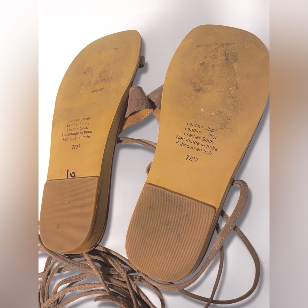 Jeffrey Campbell Vista Gladiator Suede Wrap Sandal Tan - Picture 6 of 9